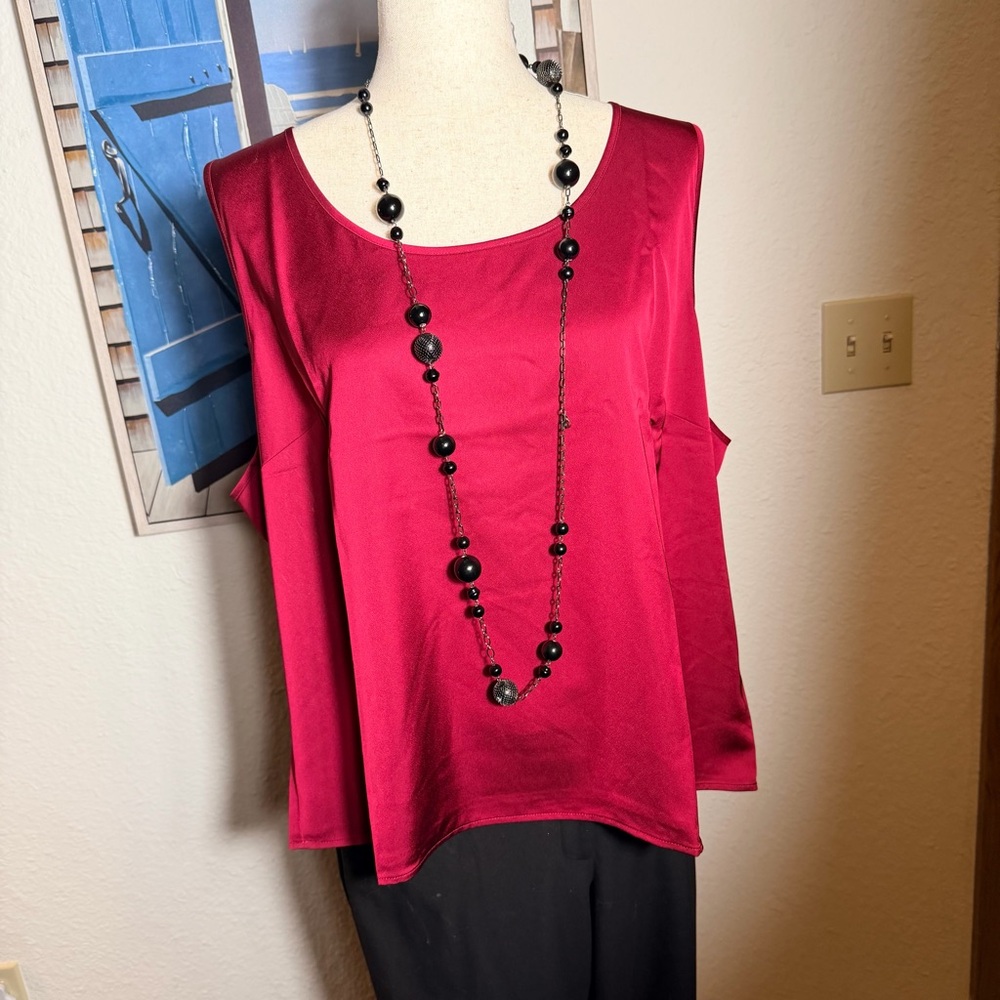 J. Crew Red sleeveless Blouse NWT Size 2XL - Picture 2 of 10